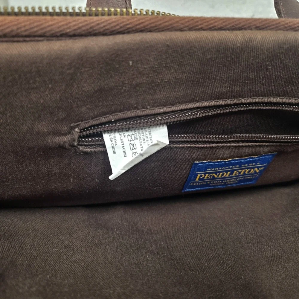 Pendleton Aztec Coyote Butte Wool Leather Laptop Bag Red Black 16